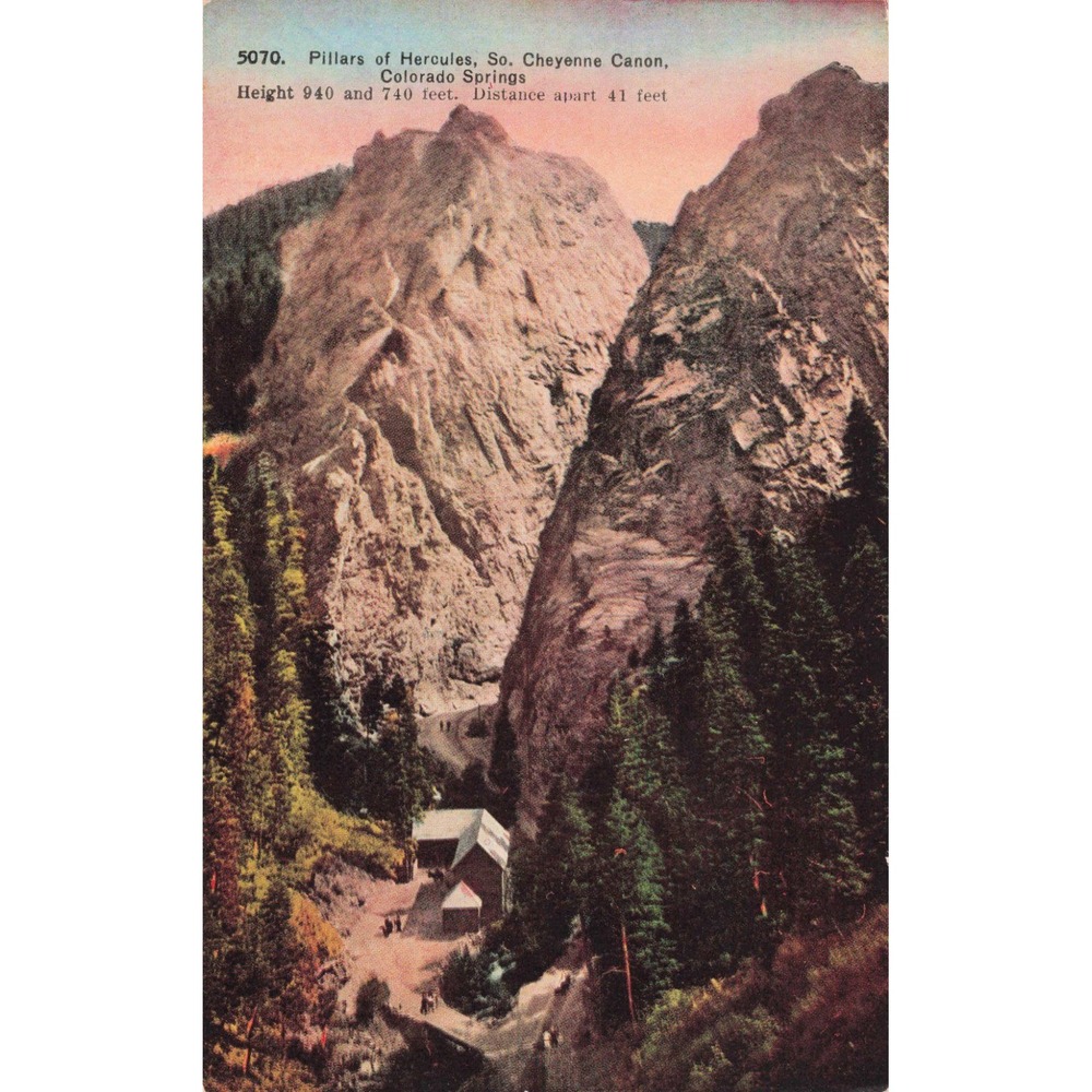 Vintage Pillars of Hercules South Cheyenne Canon Colorado Springs Postcard 5070 - Picture 1 of 2